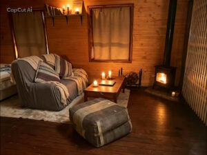 Eco Love Shack Lounge Fireplace